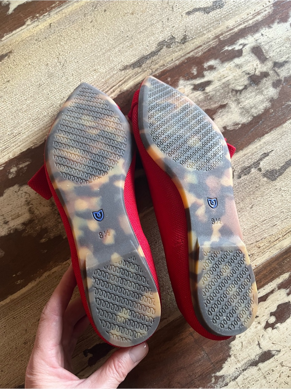 New Rothy's Red Knit Bow Slip-On Flats 8.5 - Picture 3 of 4